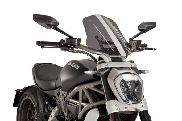 Puig New-Gen Adjustable Windscreen: 16-18 Ducati Models - 450 x 355 mm