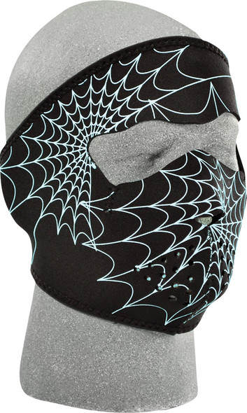 ZAN Full Face Mask - Glow-In-The-Dark Spiderweb