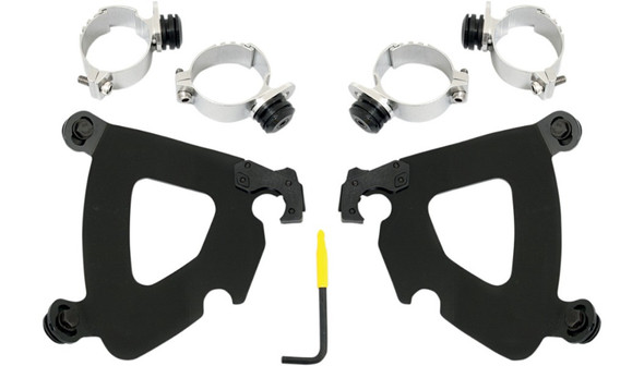 Memphis Shades Gauntlet Fairing Trigger-Lock Mounting Kit: 2006+ Harley-Davidson Dyna/Softail Models - MEB1993 - Black