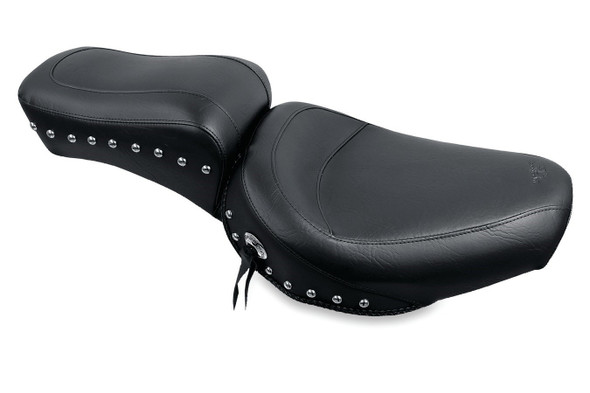 Mustang Standard Touring Studded One-Piece Seat: 58-84 Harley-Davidson Dyna/Softail/Touring FX/FL Big Twin Models