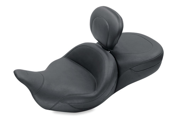 Mustang Super Touring One-Piece Seat w/ Driver Backrest: 2008+ Harley-Davidson Touring Models