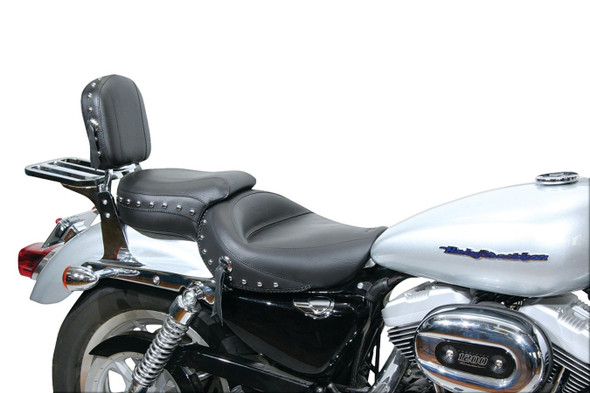 Mustang Wide Touring Vintage One-Piece Seat: 2004+ Harley-Davidson Sportster Models