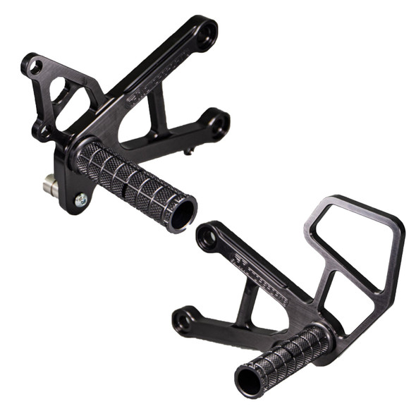 Woodcraft Rearset Kit: 07-08 Kawasaki Ninja ZX-6R Models