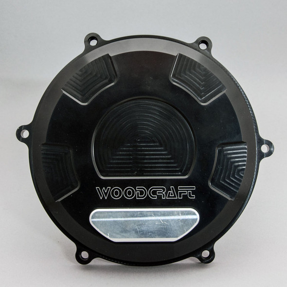 Woodcraft Clutch Cover RHS Protector w/Skid Pad Plate: 18-20 Ducati V4 Models