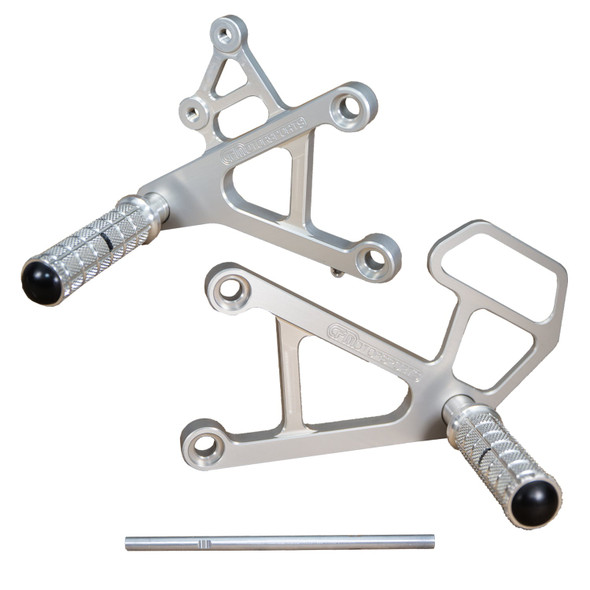 Woodcraft Complete Rearset Kit: 03-04 Kawasaki Ninja ZX-6RR