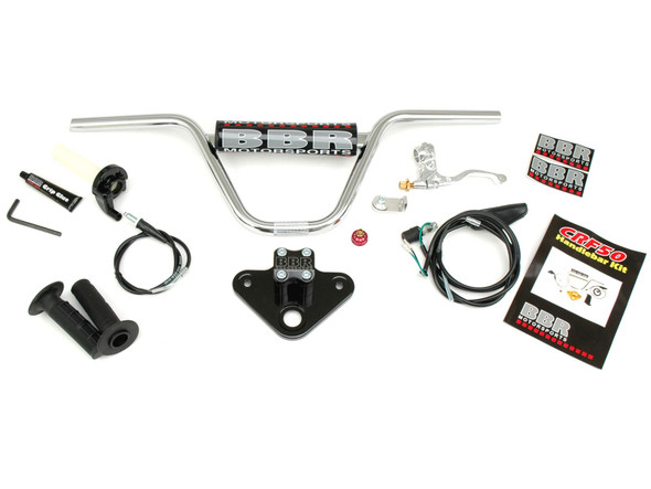 BBR Handlebar Kit with Black Triple Clamp: 2000+ Honda XR/CRF50