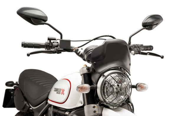 Puig Front Plate Windscreen: 17-20 Ducati Scrambler Models