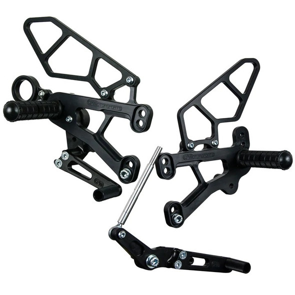 Woodcraft Complete Rearset Kit - STD Shift: 09-14 BMW S1000RR/HP4