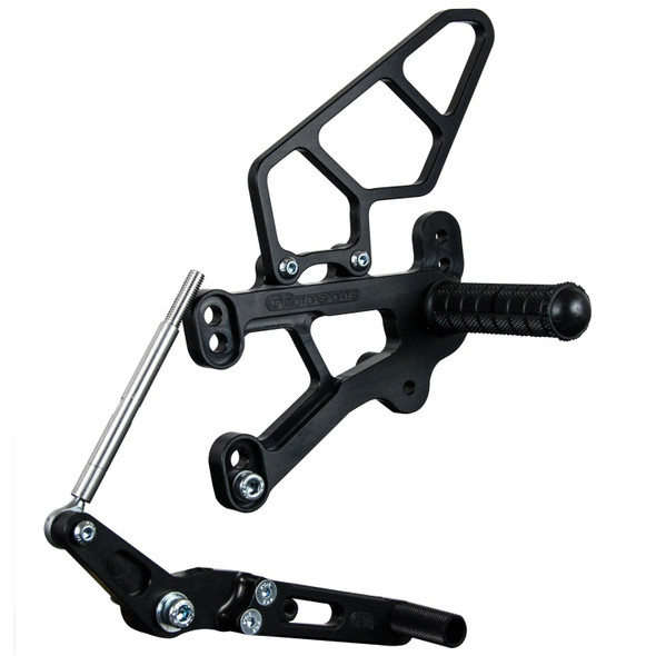 Woodcraft Complete Rearset Kit w/ Pedals: 15-18 BMW S1000RR/HP4 Race