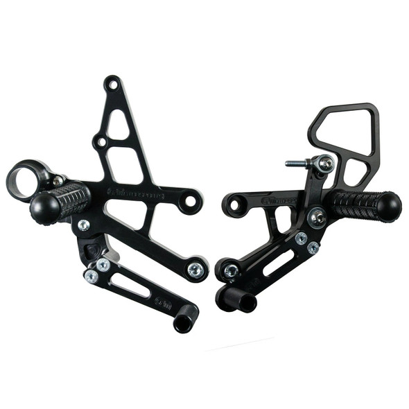 Woodcraft Complete Rearset Kit w/ Pedals - Aftermarket Quick Shift: 17-19 Honda CBR10000RR