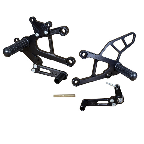 Woodcraft Complete GP Rearset Kit w/ Pedals: 19-22 Kawasaki Ninja ZX-636R Models