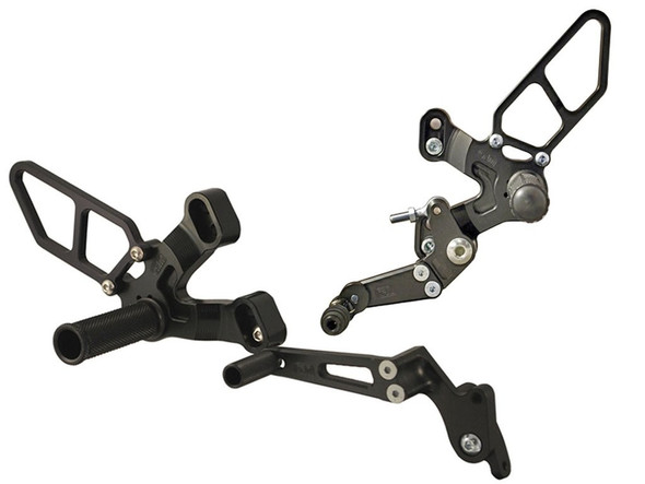 Woodcraft Complete GP Rearset Kit w/ Factory Quick Shift: 08-13 Ducati 848 EVO/1198 SP Models