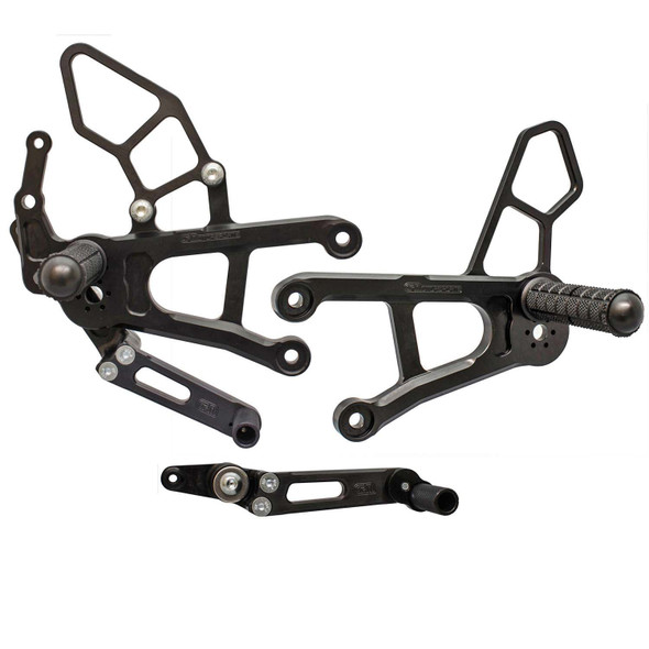Woodcraft Complete Rearset Kit w/ Pedals: 17-22 Yamaha FZ-10/MT-10