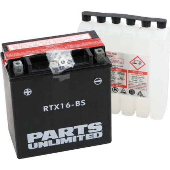 Parts Unlimited AGM Maintenance-Free Battery - YTX16-BS .8 L