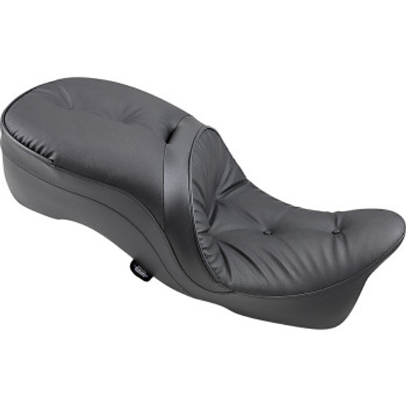 Drag Specialties Backrest Compatible 2-Up Leather Touring Pillow Seat: 08-21 Harley-Davidson Touring Models