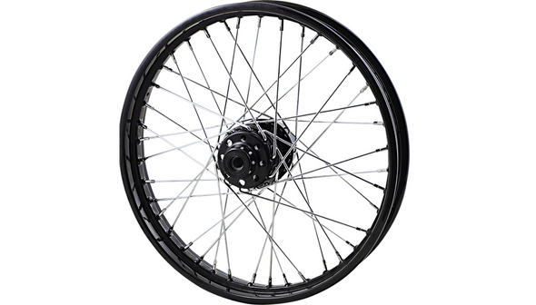 Drag Specialties Replacement Laced Black Front Wheel: 00-06 Harley-Davidson Models - 21"x2.15"