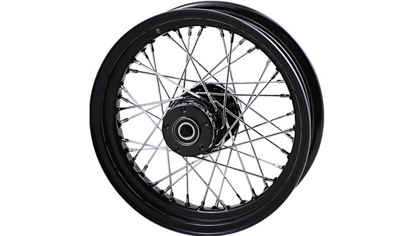 Drag Specialties Replacement Laced Black Rear Wheel: 02-07 Harley-Davidson FLT Models - 16"x3.00"