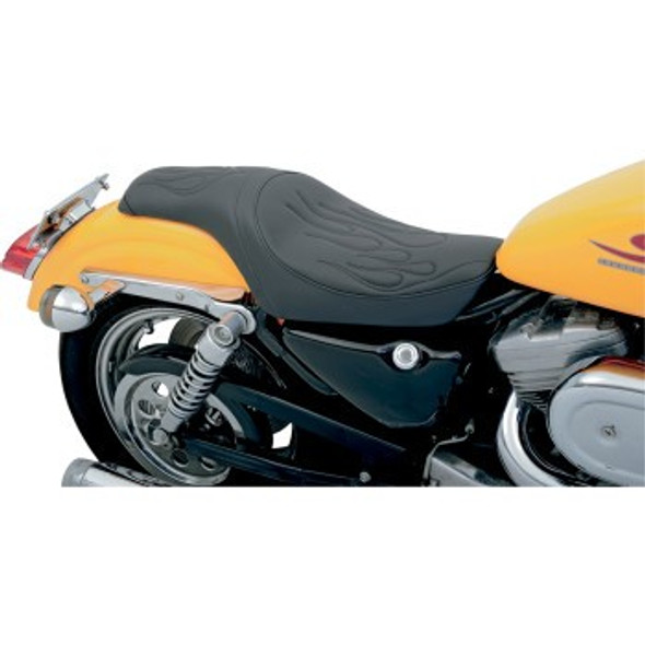 Drag Specialties Flame Predator Seat: 82-03 Harley-Davidson Sportster Models