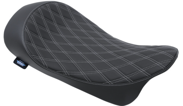 Drag Specialties Double Diamond Low Profile Solo Seat: 08-21 Harley-Davidson Touring Models