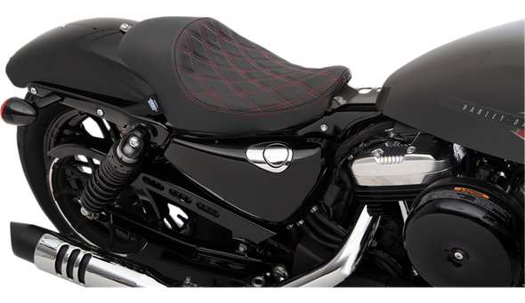 Drag Specialties Double Diamond ¾ Low Solo Seat: 04-21 Harley-Davidson Sportster Models