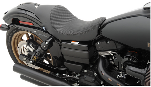 Drag Specialties 3/4 Low Solo Basketweave Seat: 06-17 Harley-Davidson Dyna Models