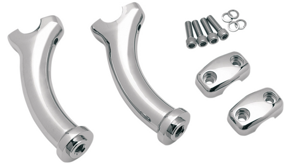 Drag Specialties Chrome Deuce Style Pullback Risers W/Clamp