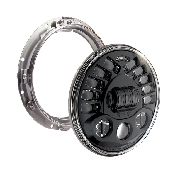 J.W. Speaker LED High and Low Beam Adaptive Headlight with Black Inner Bezel and Mounting Ring - 0555051