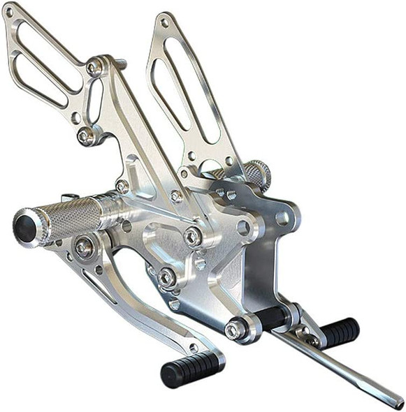 Sato Racing 05-06 Kawasaki ZX6R Adjustable Rearsets (Standard/GP Shift) (Silver)