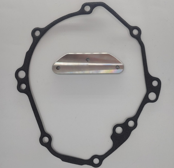 Woodcraft LHS Stator Cover Protector with Natural Skid Plate: 09-16 Suzuki GSXR 1000 - Natural