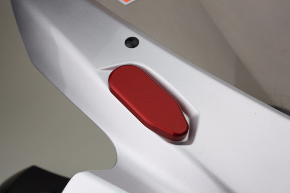 Driven Racing Mirror Eliminator Plates: 1999-2022 Yamaha R Models - Red Anodized