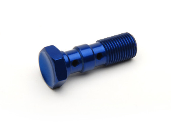 Spiegler Anodized Aluminum Double Banjo Bolt - Universal - M10x1.00 - 14mm - Blue