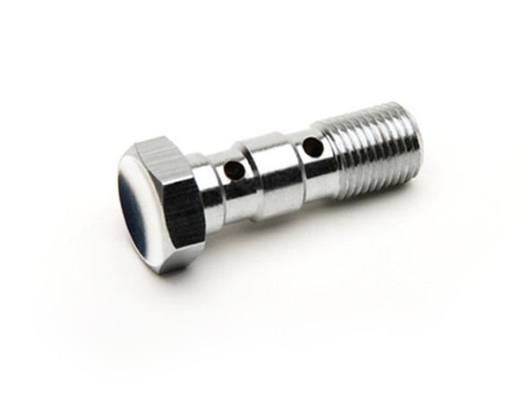 Spiegler Anodized Aluminum Double Banjo Bolt - Universal - M10x1.00 - 14mm - Chrome