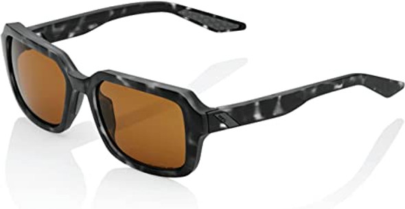 100% Rideley Sunglasses Matte Black/Havanna Bronze Peak Polar Lens