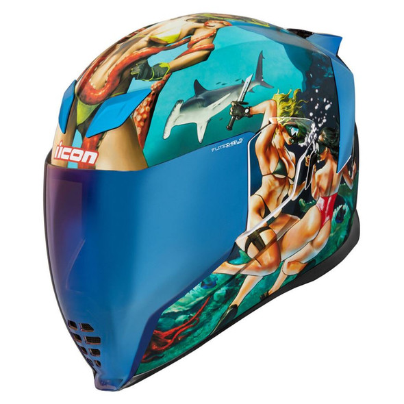 Icon Airflite Helmet - Pleasuredome4 - Blue