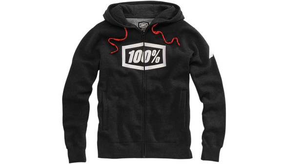 100% Syndicate Fleece Zip-Up Hoodie - Heather Black/White