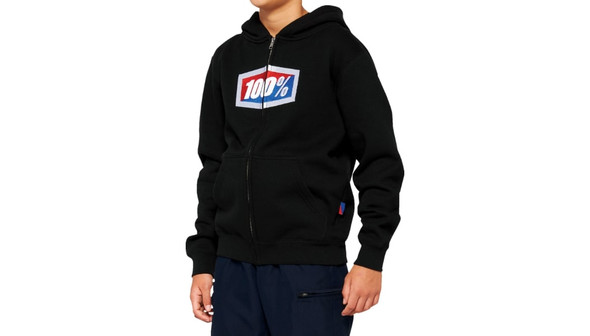 100% Youth Official Zip Hoodie - Black