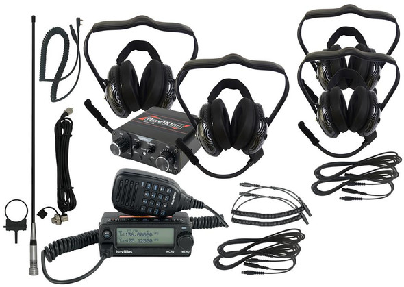 Navatlas 4-Seater Behind The Neck Intercom/Radio Kit - NNT10 - Black