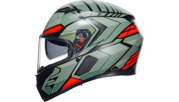 AGV K3 Decept Helmet - Matte Black/Green/Red