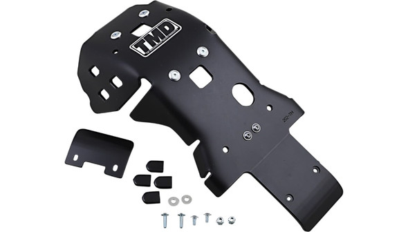 T.M. Designworks Full-Coverage Skid Plate with Linkage Protection: KHLG-256-BK - Gas Gas/Husqvarna/KTM Models - Black