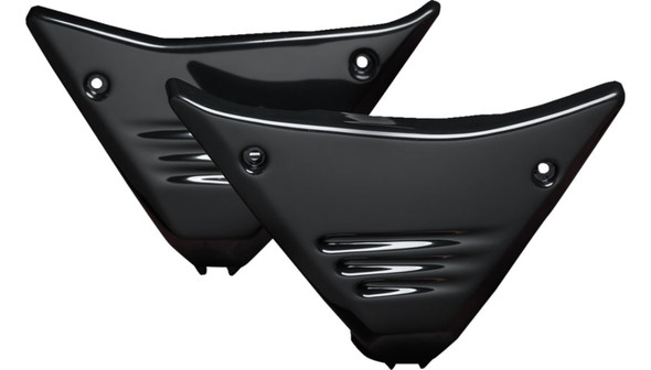 Arlen Ness Custom Side Covers: Harley-Davidson Models - Louvered - Black