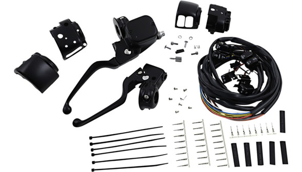 Drag Specialties Handlebar Mechanical/Hydraulic Clutch Control Kit: Harley-Davidson Models - Black