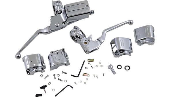 Drag Specialties Handlebar Control Kit w/o Switches: Harley-Davidson Models - Chrome - 3/4" Master Cylinder