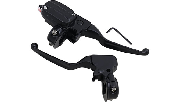 Drag Specialties Handlebar Mechanical/Hydraulic Control Kit: Harley-Davidson Glide Models - Black