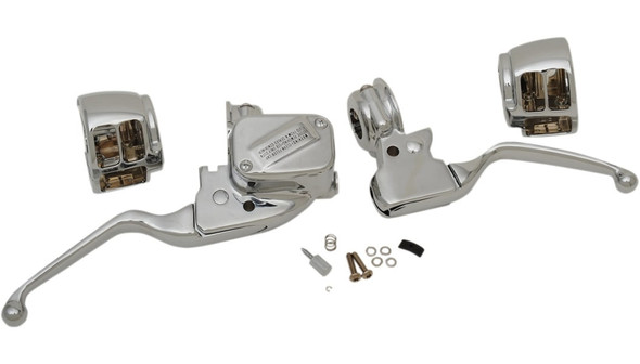 Drag Specialties Handlebar Control Kit with Mechanical Clutch: Harley-Davidson Softail Models - Chrome