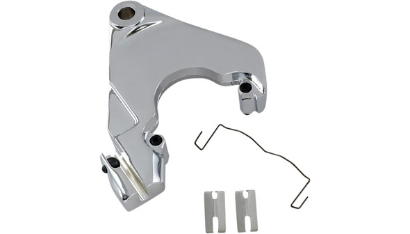 Drag Specialties Rear Caliper Bracket: 1987-1999 Harley-Davidson Models - Chrome