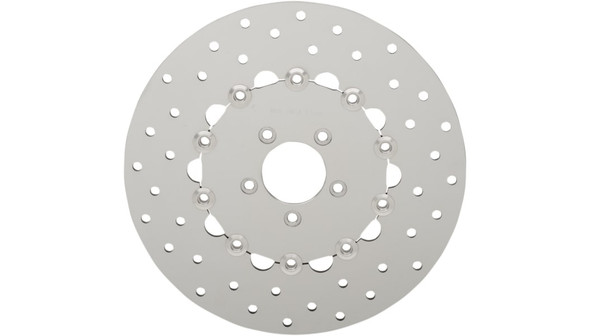 Drag Specialties Stainless Steel Drilled Brake Rotor: 2006-2010 Harley-Davidson FX Models - Front - 11.8"