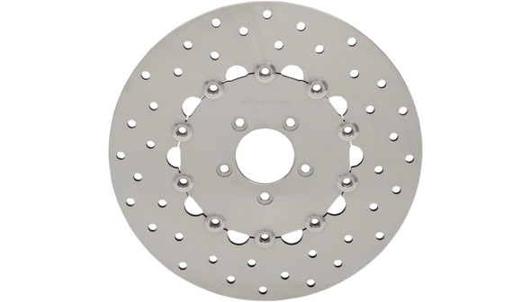 Drag Specialties Stainless Steel Drilled Brake Rotor: 2006-2010 Harley-Davidson FX Models - Front - 11.8"