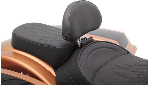 Drag Specialties EZ Glide II Backrest: Harley-Davidson Models - Solar Reflective Leather - SM