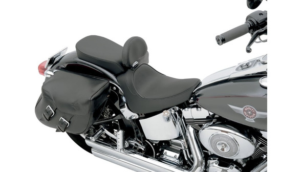 Drag Specialties Wide Solo Rear Seat: 2000-2006 Harley-Davidson Softail Models - Black - Smooth