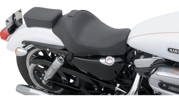 Drag Specialties Narrow Solo Rear Seat: 2004-2021 Harley-Davidson XL Models - Black - Smooth
